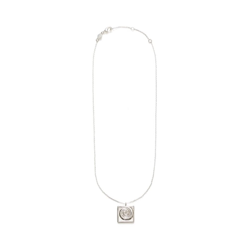 ANNI LU SWIRLY SQUARE NECKLACE SILVER